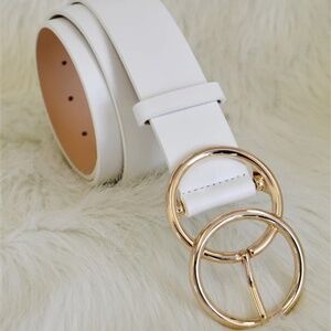 White leather belt